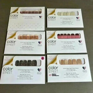 Color Street Nail Polish Strips Bundle of 6 NWT Glitters, Pattern, Nail Art